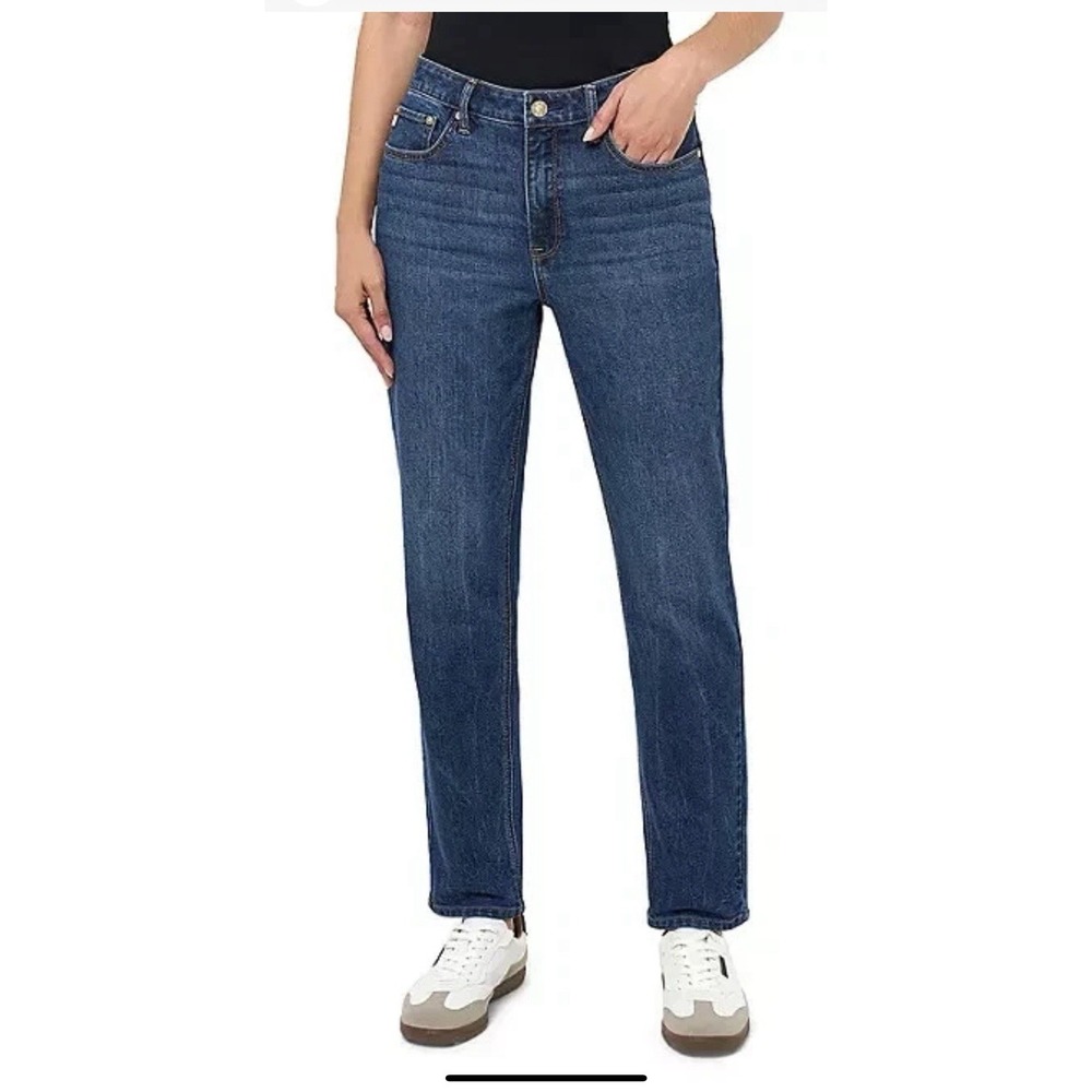 Seven7 Women's 90's Straight Jean Size 8 Dark Wash‎
